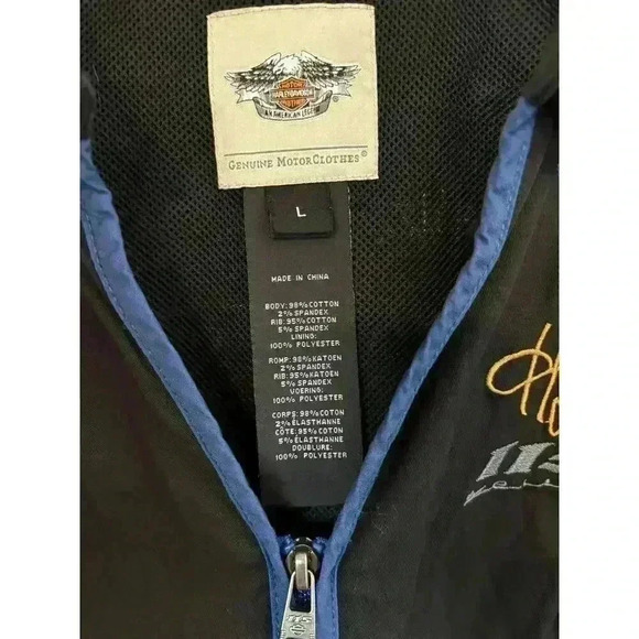 Harley-Davidson Black and Blue Women's Blouse - Picture 3 of 7